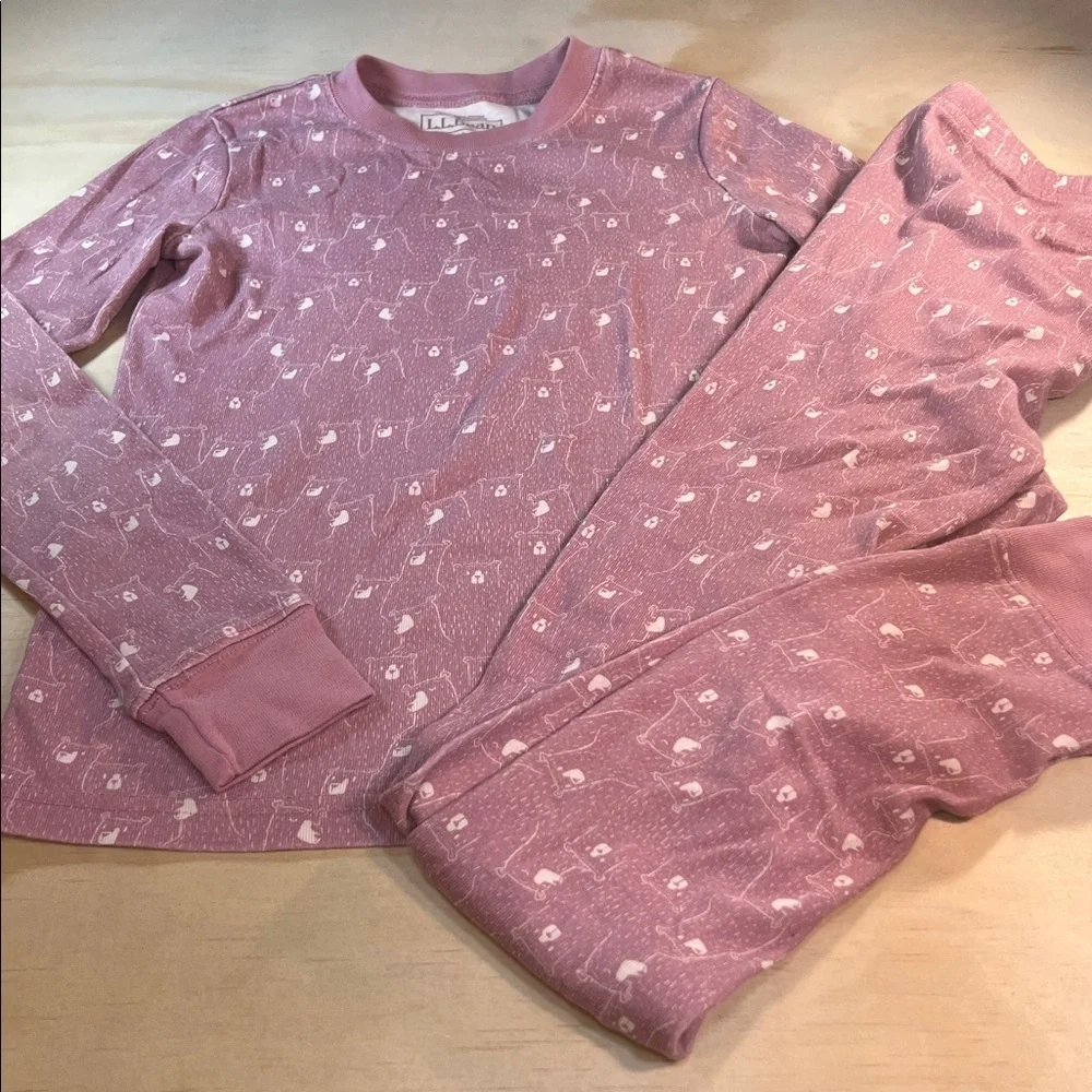 L.L. Bean Kids Pajama Set in Soft Pink Sz 12